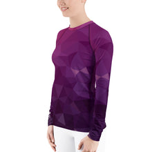 Load image into Gallery viewer, Purple Geometric Women's Rash Guard | Grapplehappy.com