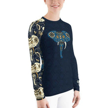 Load image into Gallery viewer, Sugar Skull Elephant Women's Rash Guard | Grapplehappy.com