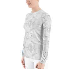 Load image into Gallery viewer, White Geometric Women's Rash Guard | Grapplehappy.com