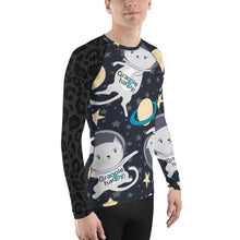 Load image into Gallery viewer, Claudia do Val's Space Cats Men's Rash Guard | Grapplehappy.com