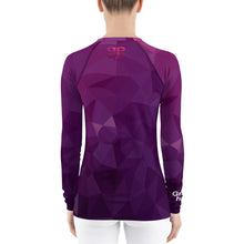 Load image into Gallery viewer, Purple Geometric Women's Rash Guard | Grapplehappy.com
