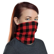 Load image into Gallery viewer, Buffalo plaid neck gaiter and face mask