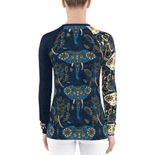 Load image into Gallery viewer, Sugar Skull Elephant Women's Rash Guard | Grapplehappy.com