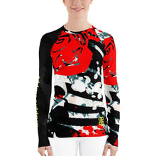 Load image into Gallery viewer, Red Rose Women's Rash Guard | Grapplehappy.com