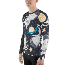 Load image into Gallery viewer, Claudia do Val's Space Cats Men's Rash Guard | Grapplehappy.com