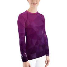 Load image into Gallery viewer, Purple Geometric Women's Rash Guard | Grapplehappy.com