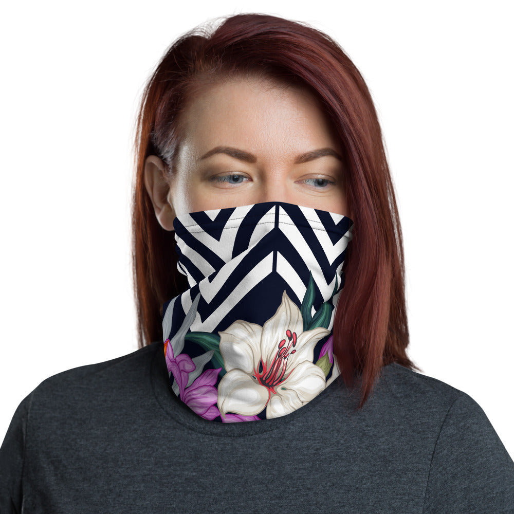 Floral neck gaiter and face mask