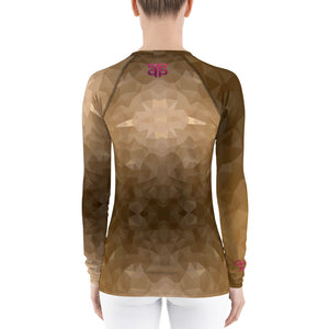 Brown Geometric Women's Rash Guard | Grapplehappy.com