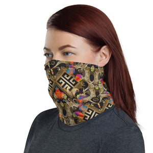 Multi-color Baroque neck gaiter and face mask
