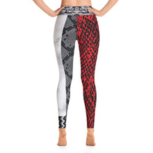 Load image into Gallery viewer, Red and Gray Snakeskin Leggings