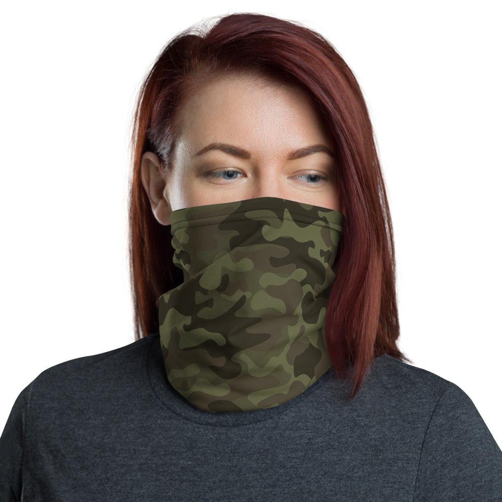 Camo neck gaiter and face mask