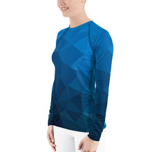 Load image into Gallery viewer, Blue Geometric Women&#39;s Rash Guard | Grapplehappy.com
