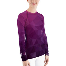 Load image into Gallery viewer, Purple Geometric Women&#39;s Rash Guard | Grapplehappy.com